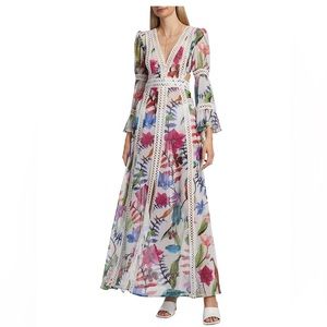 PatBO Zamia Lace Trim Maxi Dress